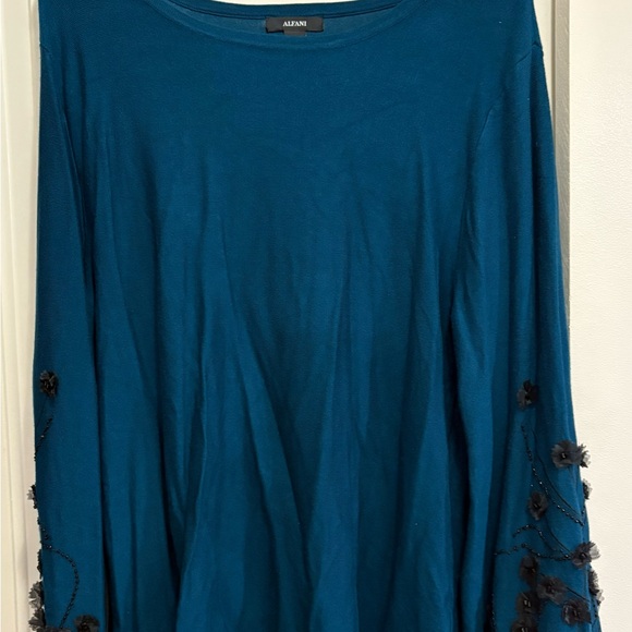 Alfani Sweaters - Alfani Deep Blue Embellished Long Sleeve Top